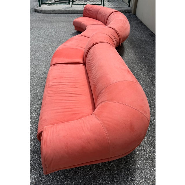 Textile 1950s Sulptural Mid-Century Modern Curved Sectional Sofa in the Manor of v. Kagan For Sale - Image 7 of 17