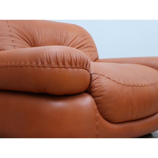 Sapporo Cognac Leather Chairs from Mobil Girgi, 1970s, Set of 2 For Sale - Image 12 of 18