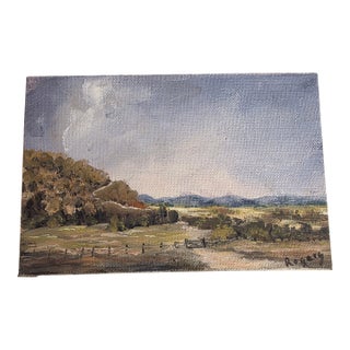 Small Texas Plein Air Painting on Canvas Board by Rogers For Sale