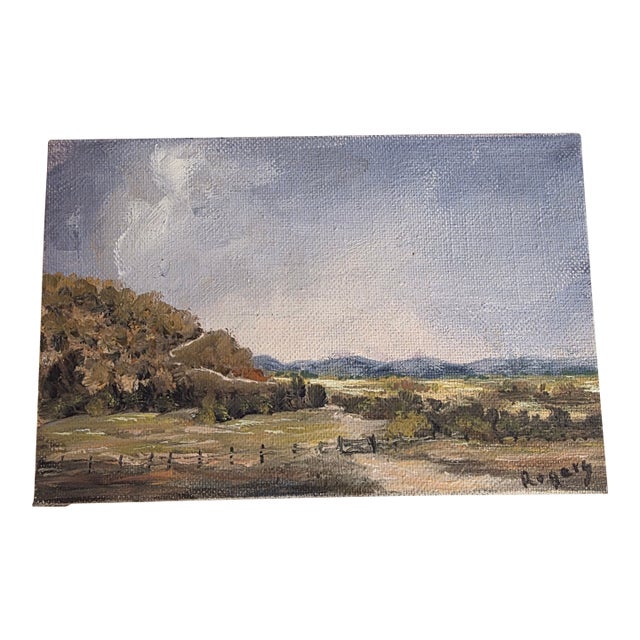 Small Texas Plein Air Painting on Canvas Board by Rogers For Sale