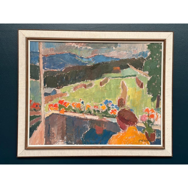 John Hedman, Balcony View, 1960s, Oil on Panel, Framed For Sale - Image 15 of 18