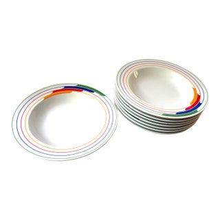 Vintage Memphis Style Studio Nova Fire&Ice Series Soup Bowls Set of 8 For Sale