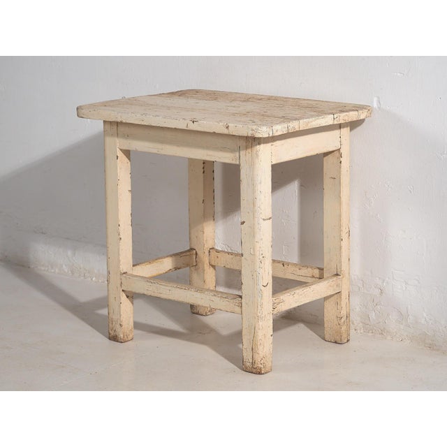 White Antique White Pine Side Table, 1920s For Sale - Image 8 of 9