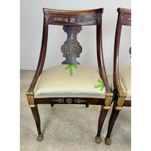Antique French Empire / Directoire Mahogany Side / Dining Chairs Restored For Sale - Image 11 of 12