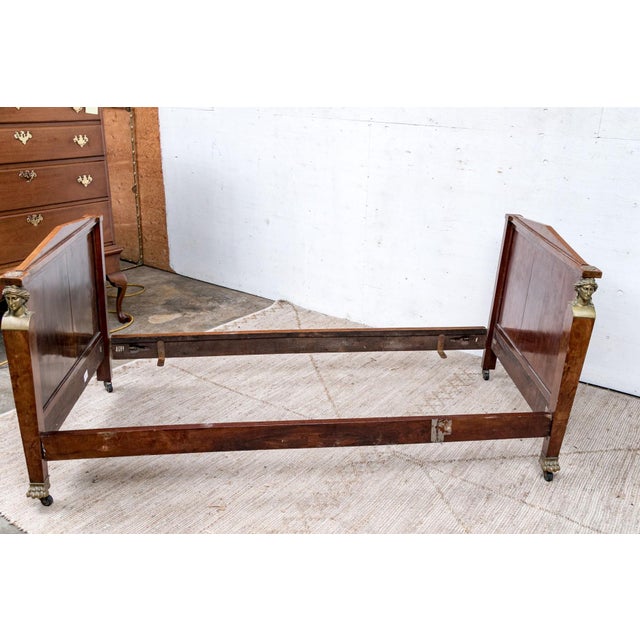 Brown Antique French Empire Burl Veneered Style Daybed For Sale - Image 8 of 18