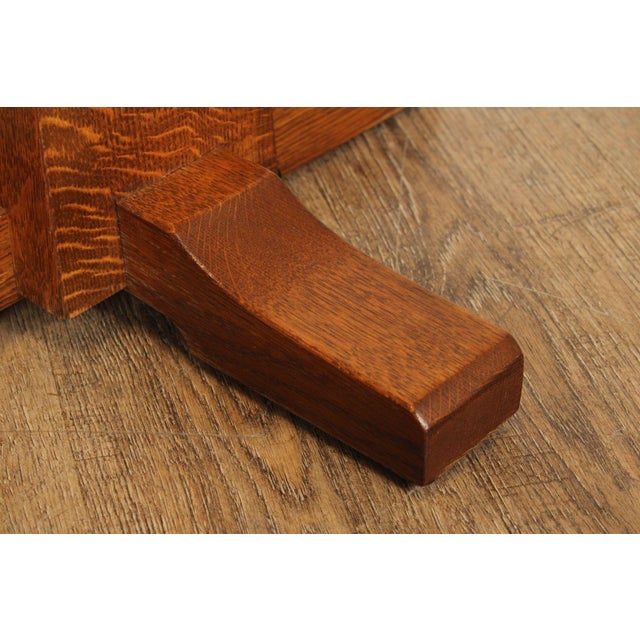 Brown Stickley Mission Collection Oak Pedestal For Sale - Image 8 of 12