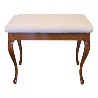 Piano Stool in Stained Birch with Storage, 1950s For Sale