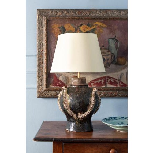 17th Century Sauxemesnil Glazed Earthenware Roof Finial Table Lamp For Sale - Image 13 of 14