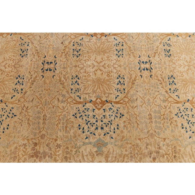 Textile Contemporary Floral Medallion Warm Tan Rug "Sunseed" by Doris Leslie Blau For Sale - Image 7 of 9