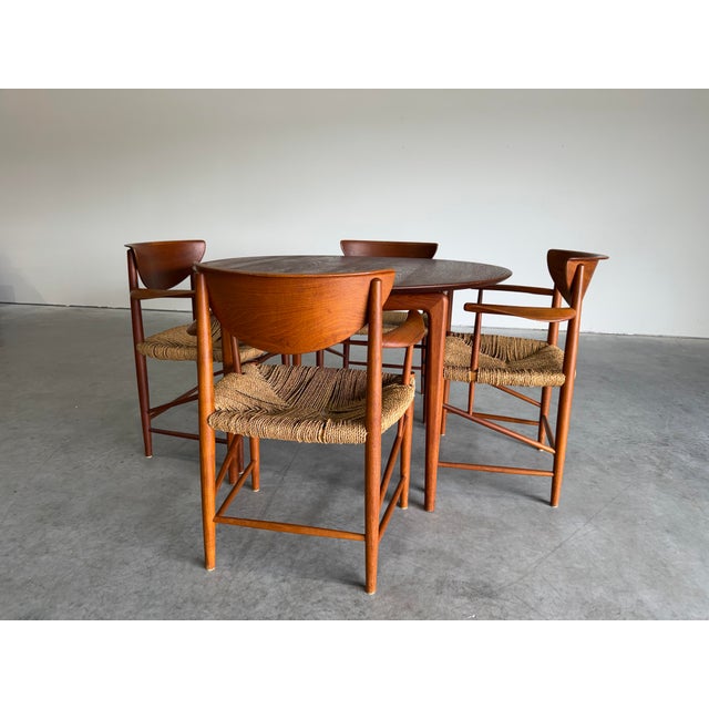 Peter Hvidt and Orla Mølgaard-Nielsen 1950s Mid Century Danish Teak Dining Set Peter Hvidt and Orla Molgaard Nielsen for Soborg Mobelfabrik Attrb For Sale - Image 4 of 11