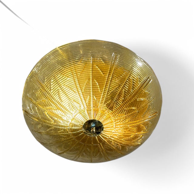 Mid-Century Modern Amber Murano Glass Ceiling Light, 1950s For Sale - Image 3 of 6