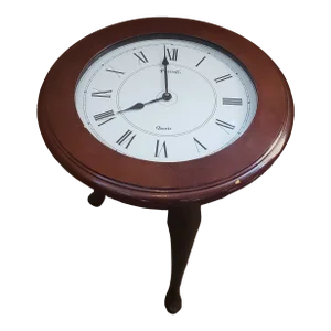 Late 20th Century Powell Wooden End Table Court Clock