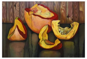 Kristine Kvitka, Pumpkins, Oil on Canvas, 21st Century