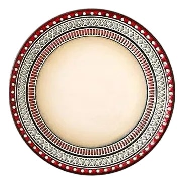 Bohemian Vintage Style Handmade Ceramic Dinner Plate For Sale