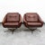 Mid Century Danish Modern Lounge Chairs Swivel Brown Leather Armchair Vintage Vg For Sale In Sacramento - Image 6 of 12