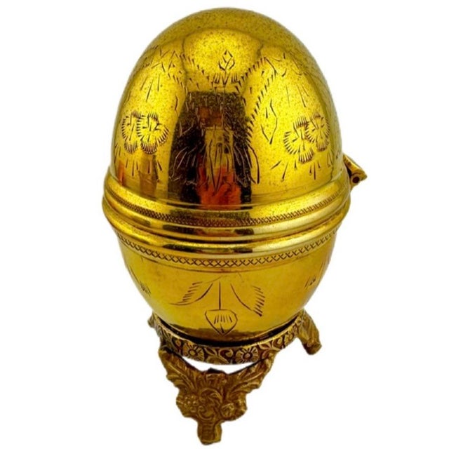 Metal Vintage Brass Egg Boxes - Set of 3 For Sale - Image 7 of 10