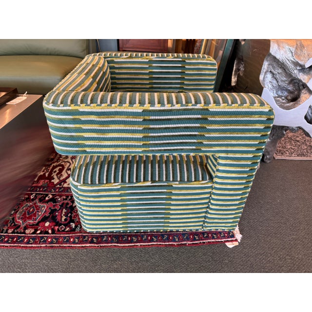 Restoration Hardware Drew Swivel Chair, Custom For Sale - Image 11 of 17