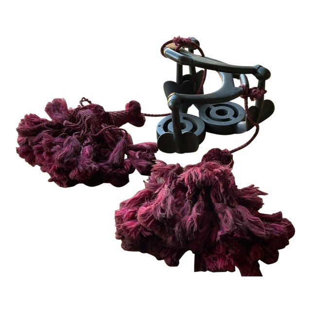 Tibetan Horse Bridle Ornaments Bit Cheeks With Textile Tassels Style and Period For Sale