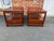 Pair of Mid 20th Century Vintage Chinese Carved Rosewood 2 Tier Side Tables Solid wood frame, sturdy and strong, dovetail...