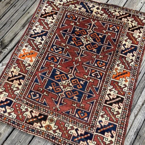 Turkish Vintage Turkish Rug | Bold Anatolian Geometric Design | 3'4" X 4' For Sale - Image 3 of 5