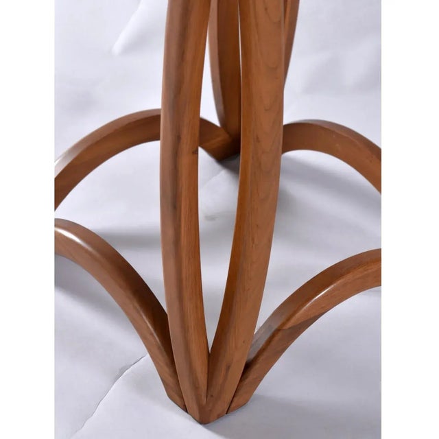 Brown Mid-Century Modern Sculptural Bentwood Pearsall Style Glass Top Pedestal Side Tables For Sale - Image 8 of 10