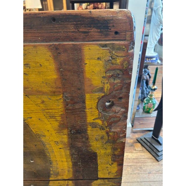 Industrial Salvaged Tilt Top Wood Work Table With Iron Base For Sale - Image 18 of 18