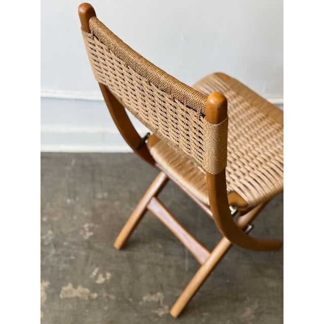 Brown Vintage Japanese Folding Chair For Sale - Image 8 of 10