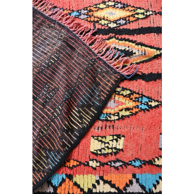 Orange Moroccan Vintage Rug 5x9 Ft For Sale - Image 8 of 9