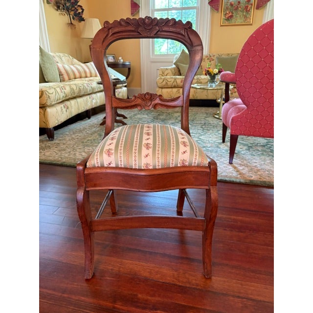 Circa 1865 Rococo Walnut Dining Table and Chairs For Sale - Image 4 of 9