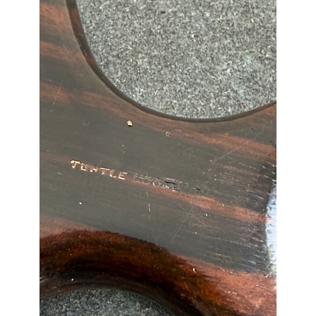 Vintage Turtle ? Hand Mirror Macassar Ebony Round Loop Wall Art Deco Modern For Sale In New York - Image 6 of 6