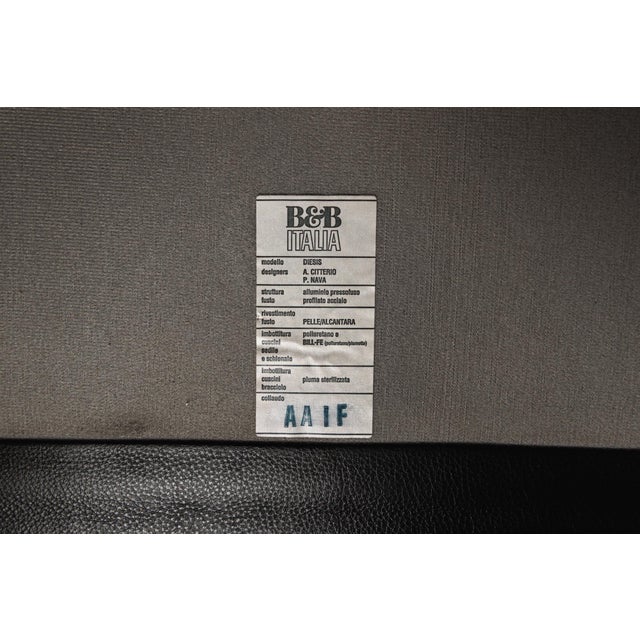 Diesis Chaise Lounge in Black Leather by Antonio Citterio and Paolo Nava for B&B Italia, 1980s For Sale - Image 15 of 16