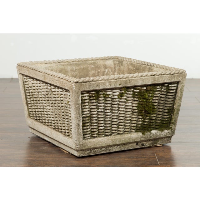 Vintage English Midcentury Stone Planter with Textured Finish and Aged Patina For Sale - Image 12 of 12