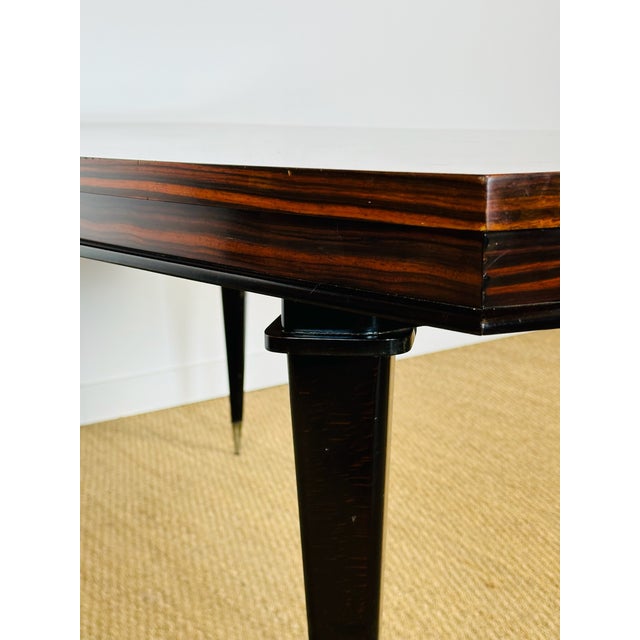 Art Deco Dining Table in Macassar Ebony with Marquetry, France, 1940s For Sale - Image 12 of 18