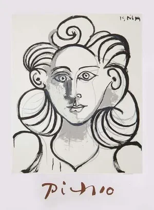 1980s "Portrait de Femme" Lithograph After Pablo Picasso
