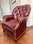1970s Vintage Hancock & Moore Mid-Century Tufted Leather Club Chair – Burgundy Leather, Mahogany Legs, Brass Nailhead Trim For Sale - Image 5 of 10