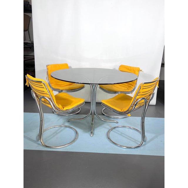 Vintage Space Age Dinner Table and Chairs in the style of Gastone Rinaldi, 1960s, Set of 5 For Sale - Image 15 of 15