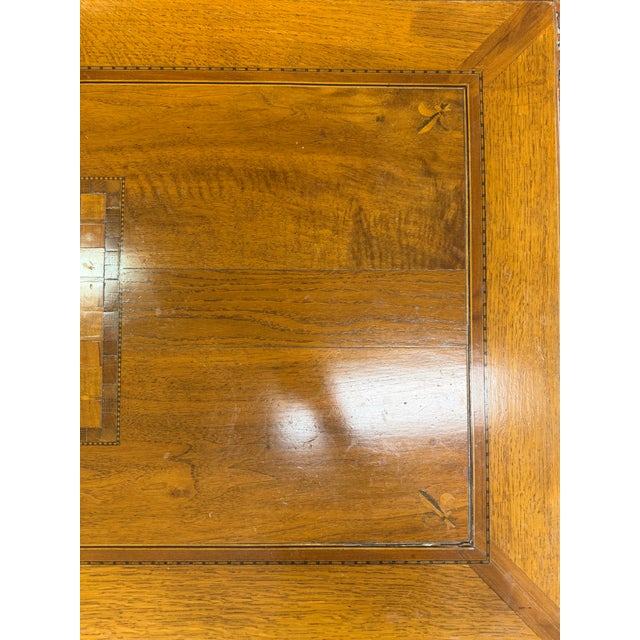 Early 20th Century Vintage Checkerboard Wood Inlay Game Table For Sale - Image 5 of 9