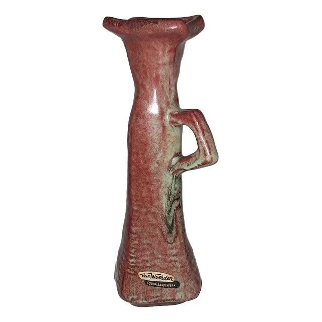 Vintage Ceramic Vase from Van Woerden, Gouda, 1970s For Sale