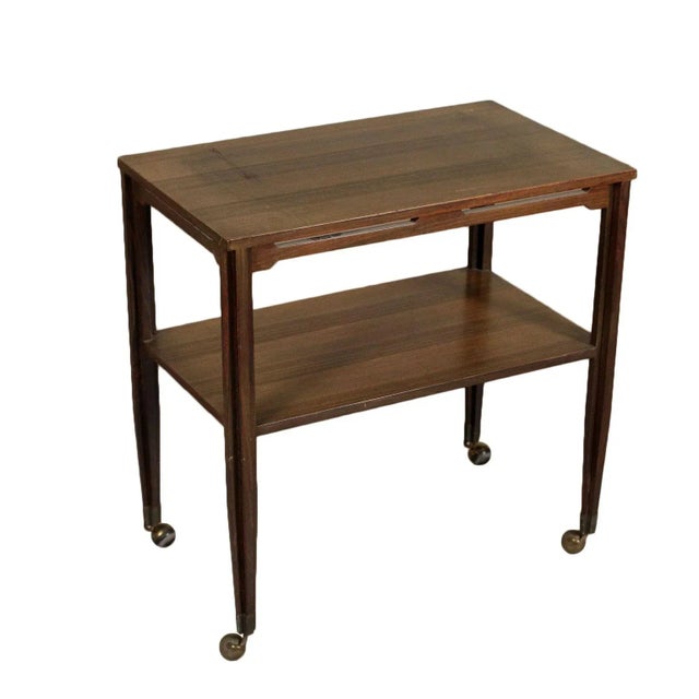 Italian Rosewood Veneer Service Cart, 1960s For Sale - Image 11 of 11