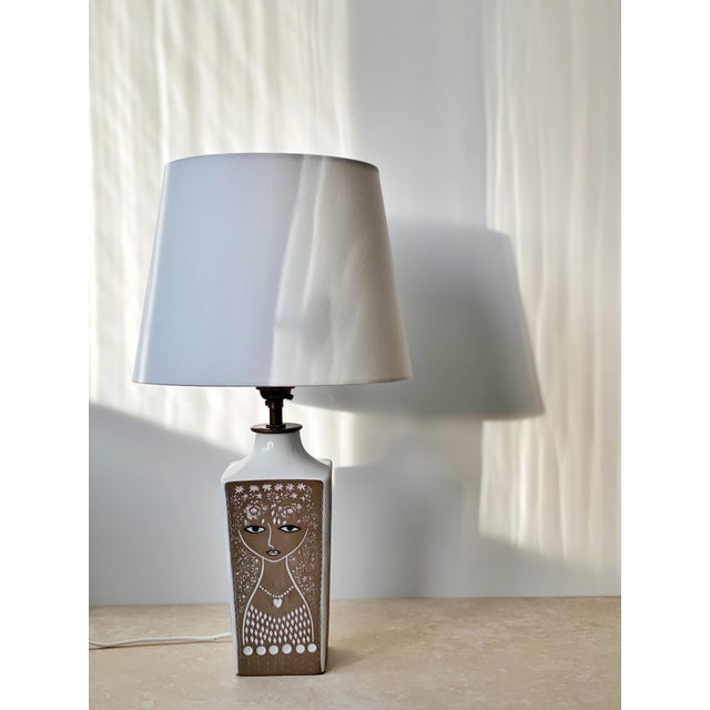 Swedish Modern Beata Table Lamp in Ceramic from Upsala-Ekeby, 1950s For Sale - Image 9 of 9