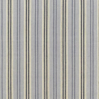 Sample - Schumacher Loire Jute Stripe Fabric in Bleu For Sale