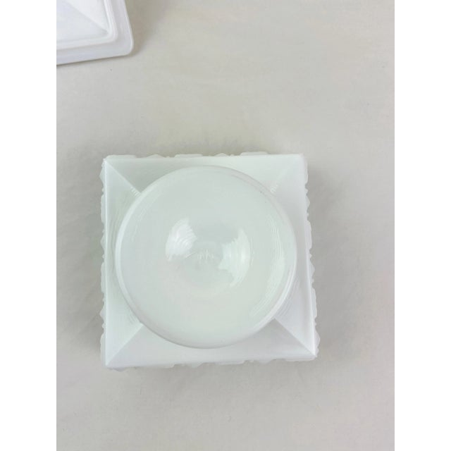1950s Westmoreland Old Quilt Milk Glass Candy Dish For Sale In Raleigh - Image 6 of 10