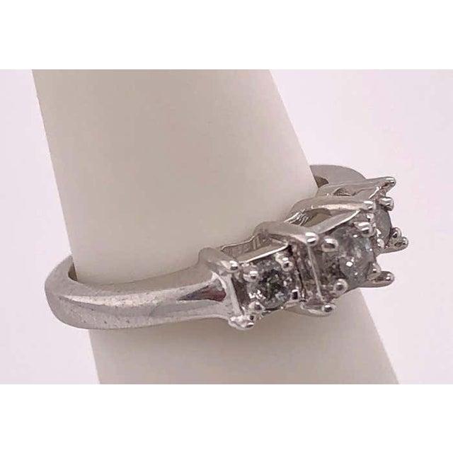 Modern 14 Karat White Gold Engagement Ring/Band Ring .78 Total Diamond Weight For Sale - Image 3 of 8