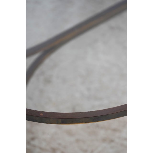 1980s Iron Brass & Glass Rams Head Coffee Table For Sale - Image 5 of 13