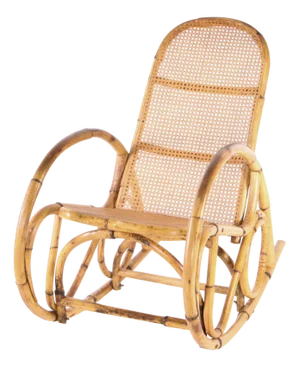 Vintage Rattan Rocking Chair, 1970s