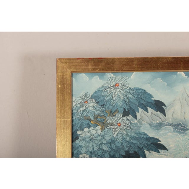 Balinese Artist, Blue Palm Trees, 1980s, Acrylic on Canvas, Framed For Sale - Image 13 of 14