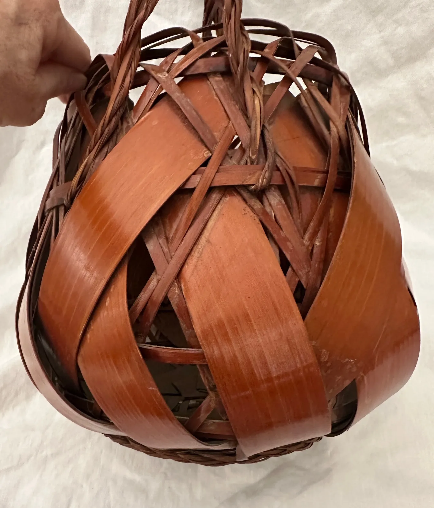 Antique Japanese Woven Bamboo Ikebana Basket | Chairish