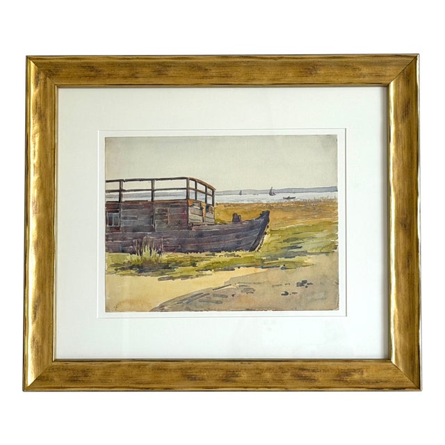 Original Seascape Watercolor Louis Jullien Rousset (1859-1921) For Sale