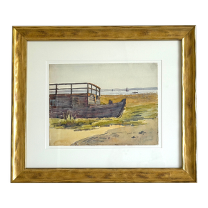 Original Seascape Watercolor Louis Jullien Rousset (1859-1921)