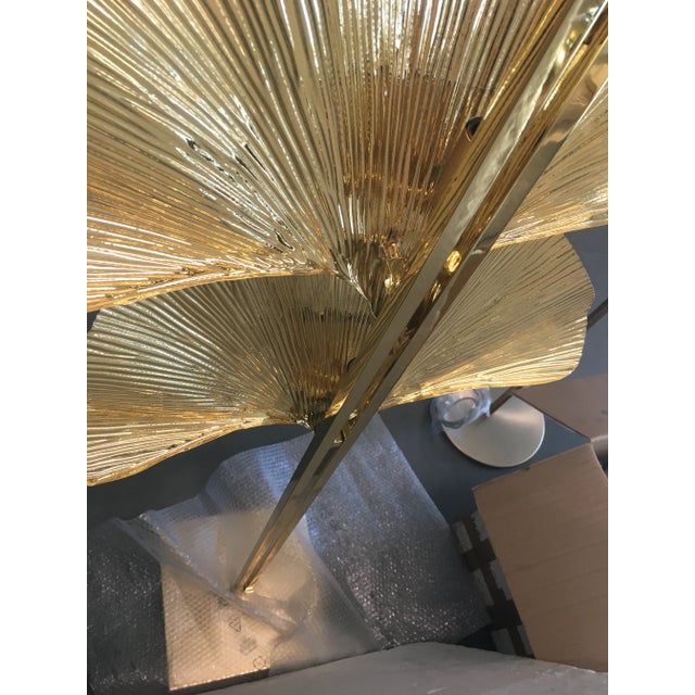 Not Yet Made - Made To Order Handmade Floor Lamps in Leaves Brass For Sale - Image 5 of 7